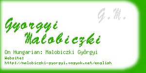 gyorgyi malobiczki business card